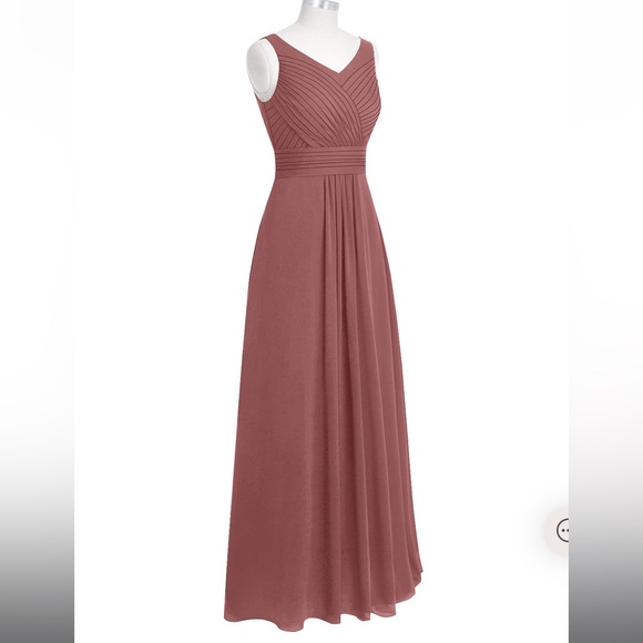 NWT Azazie Pierrette V-Neck Dress Desert Rose A4 - Picture 15 of 16